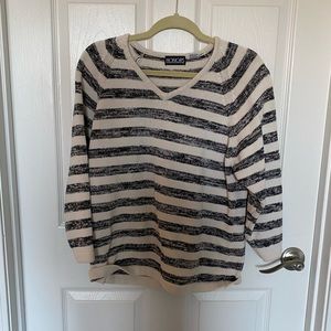 Grey and cream striped oversized sweater. Size S.